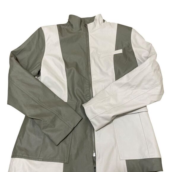 Nike Jordan Classics Capsule 2.0 Faux Leather Jacket DJ2716-320 Women's Sz Med - Picture 1 of 8